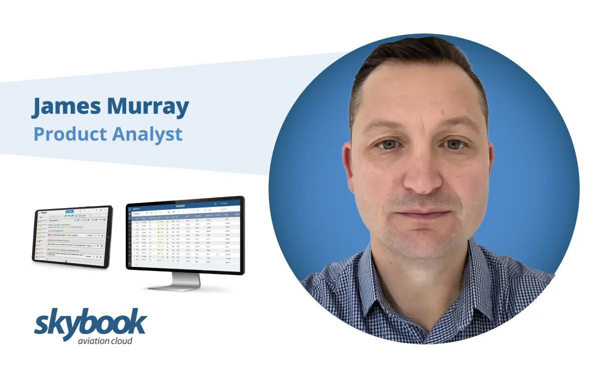 James Murray product analyst for aviation software, skybook